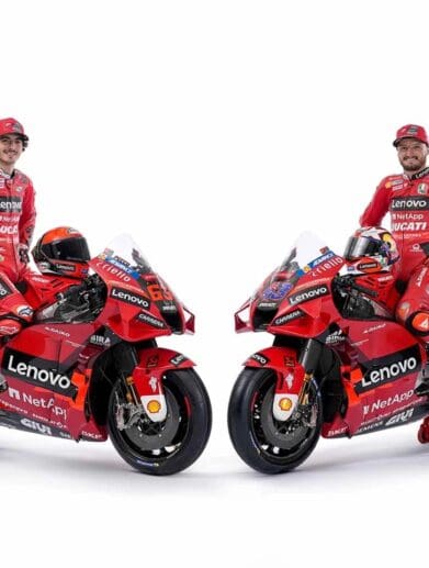 A view of the Ducati Desmosedici team livery revealed for the 2022 season
