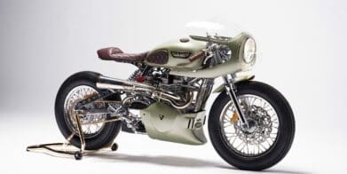 A view of Jade - Tamara's 100th motorcycle, offered on auction at no reserve