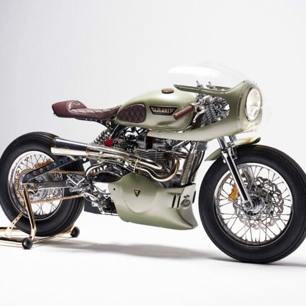 A view of Jade - Tamara's 100th motorcycle, offered on auction at no reserve