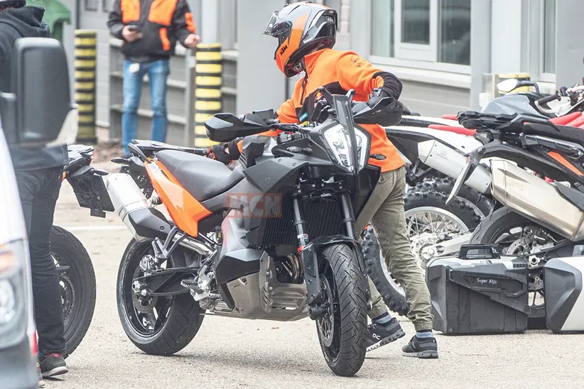 A view of the 2023 KTM 890 Adventure range, which was being tested out in Austria, where photographers noticed a new model being tried out to join the lineup next year