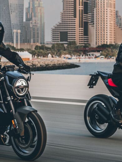 A view of the Brabus 1300 R motorcycle, courtesy of KTM and Brabus