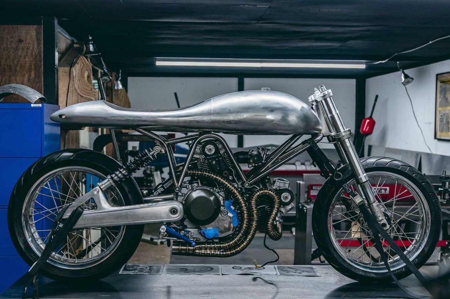 A view of the motorcycles that were present at previous years' of the Handbill Motorcycle Show