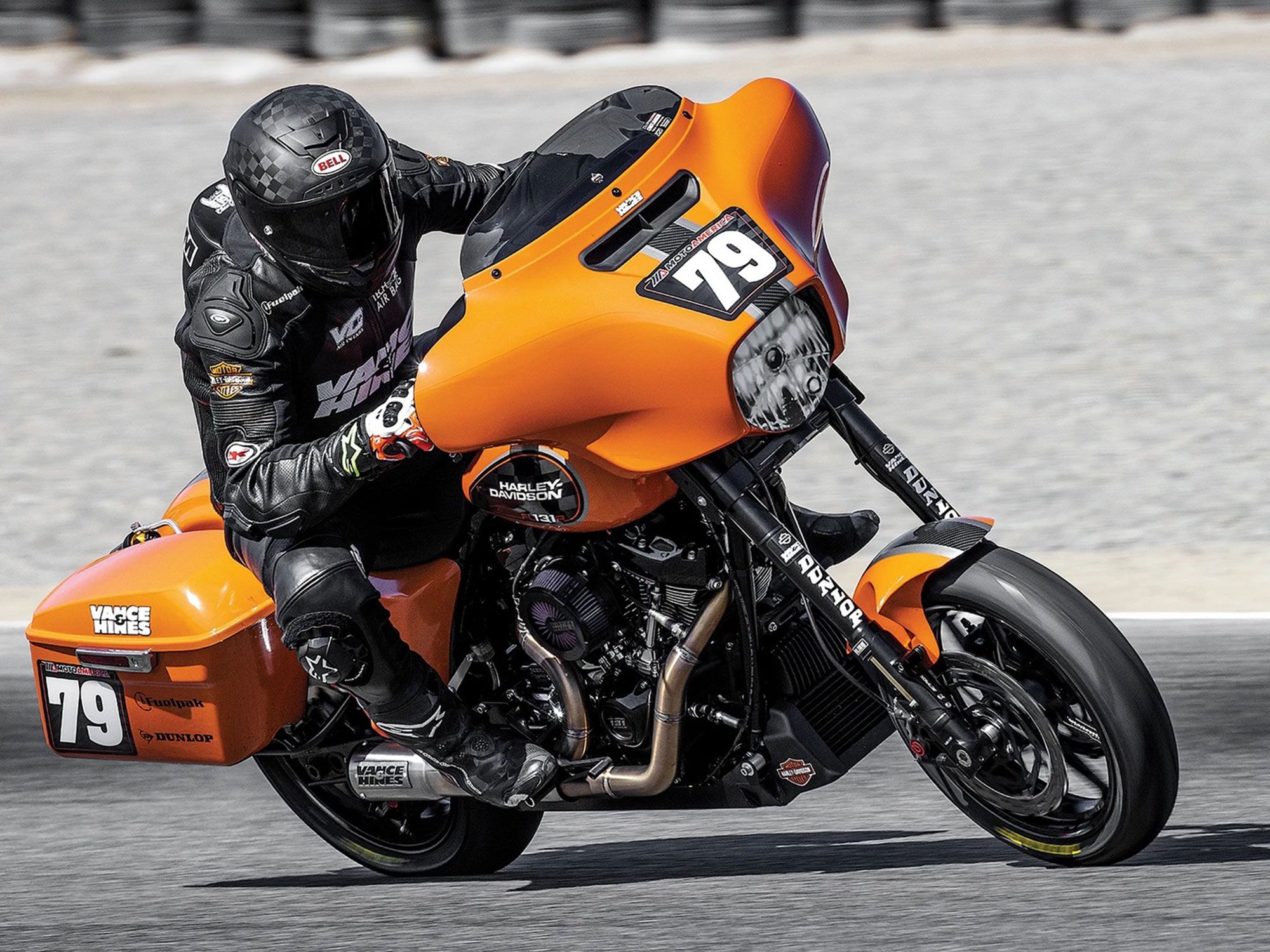 A view of the bagger racing series that Vance & Hines is a part of