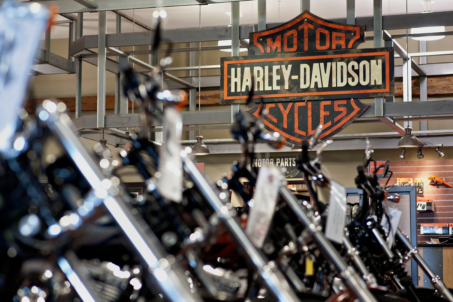 A view of a Harley Dealership