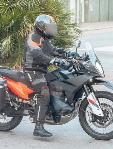 A view of the 2023 KTM 890 Adventure range, which was being tested out in Austria, where photographers noticed a new model being tried out to join the lineup next year