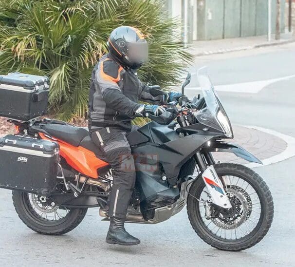 A view of the 2023 KTM 890 Adventure range, which was being tested out in Austria, where photographers noticed a new model being tried out to join the lineup next year