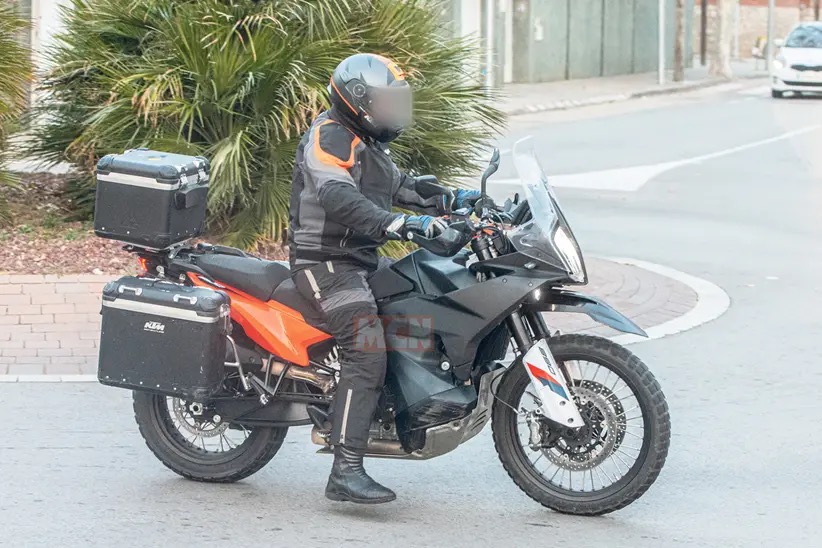 A view of the 2023 KTM 890 Adventure range, which was being tested out in Austria, where photographers noticed a new model being tried out to join the lineup next year