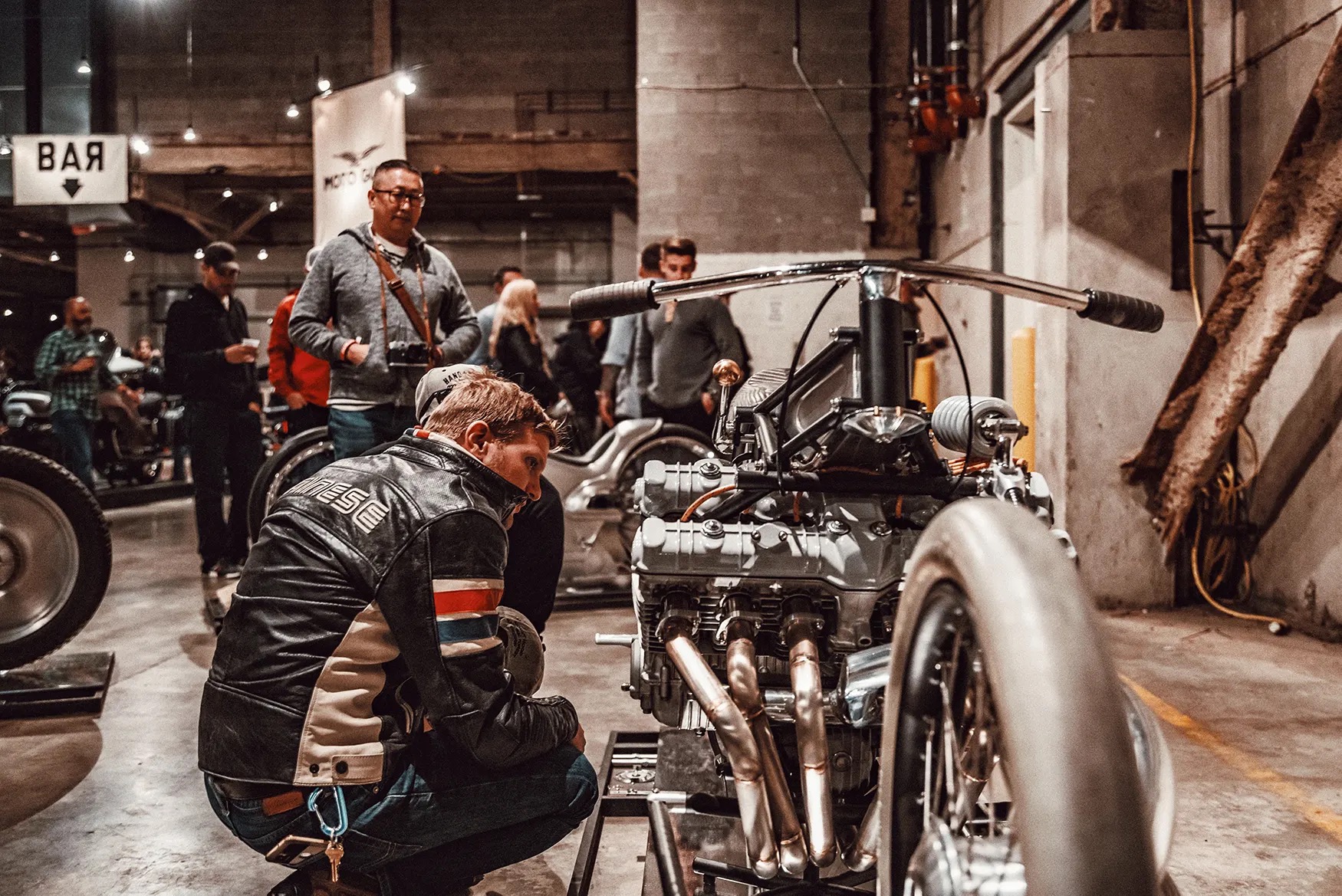 A view of the motorcycles that were present at previous years' of the Handbill Motorcycle Show