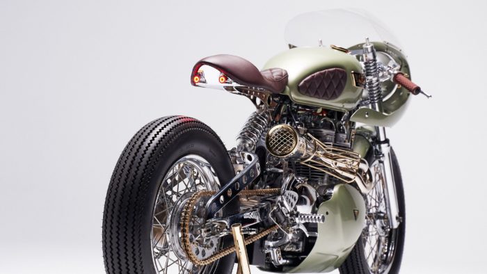 A view of Jade - Tamara's 100th motorcycle, offered on auction at no reserve