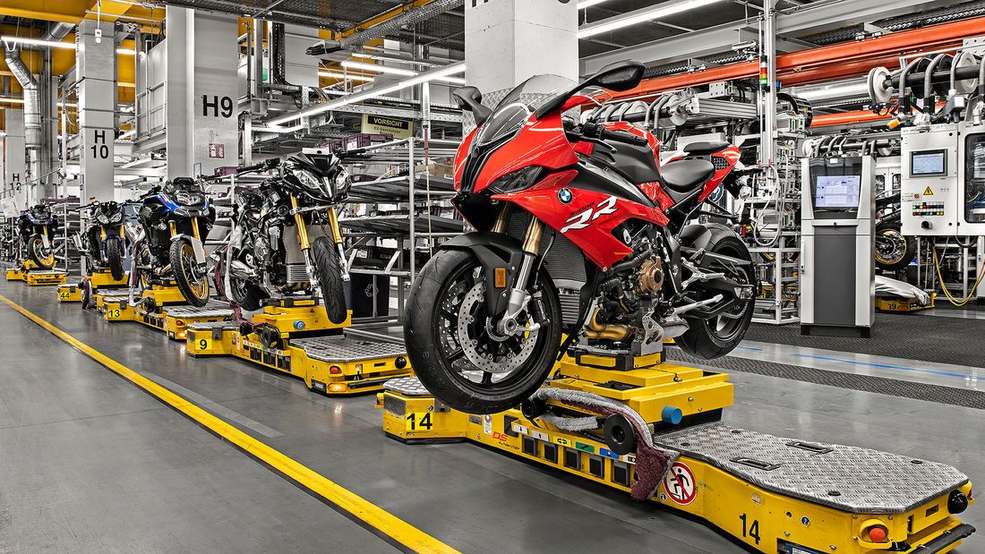 A view of a German Powersports manufacturing plant, shut down due to COVID