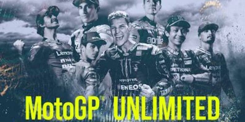 A view of the Unlimited docuseries, as well as shots of 2021 MotoGP