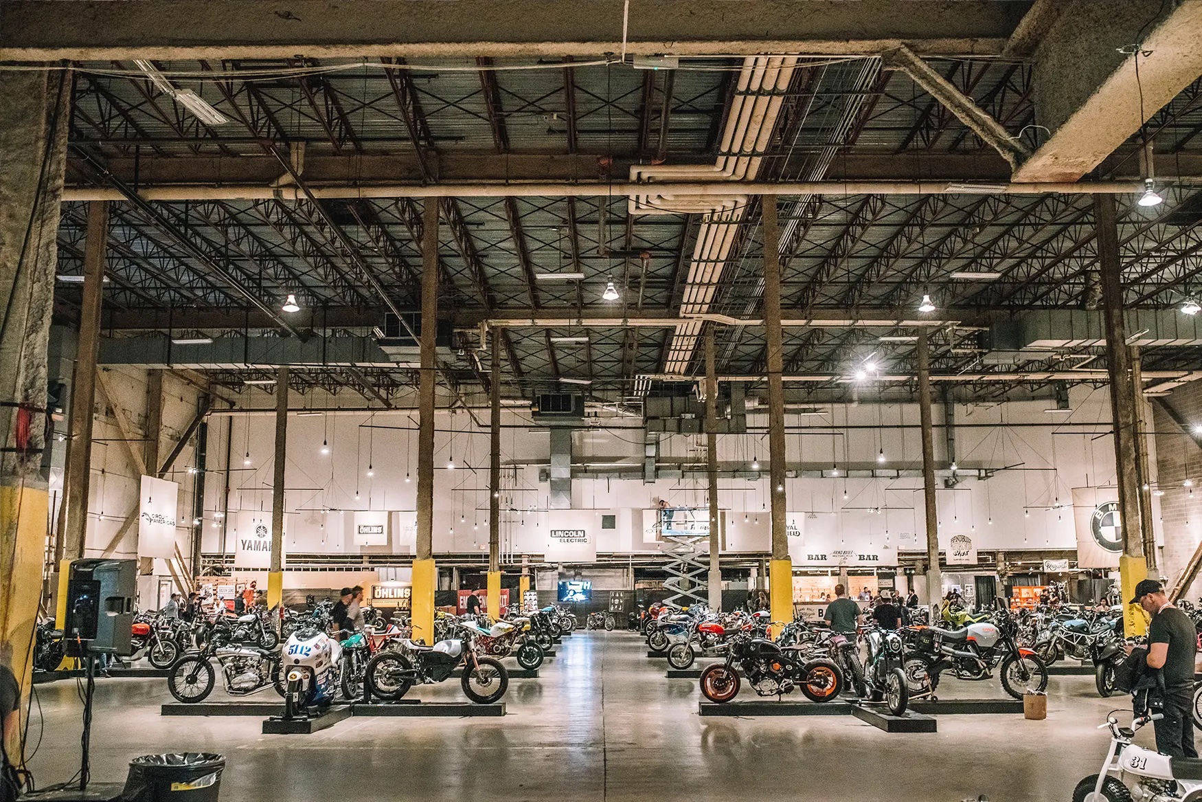 A view of the motorcycles that were present at previous years' of the Handbill Motorcycle Show