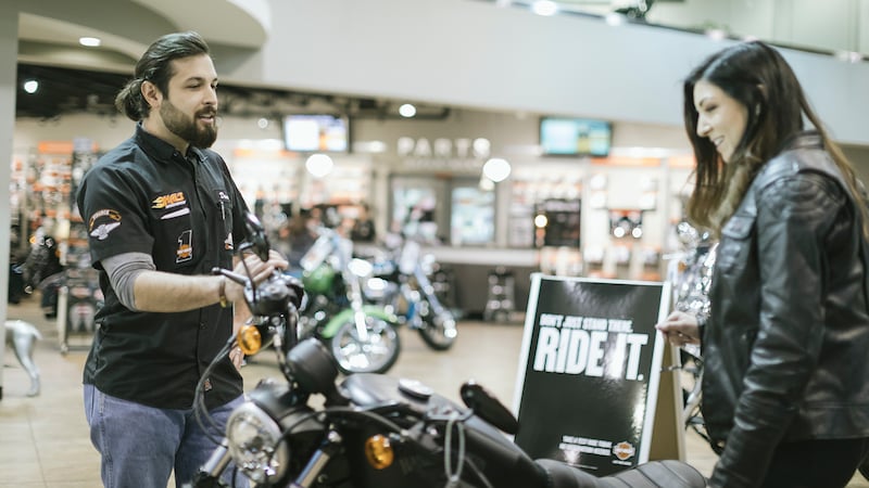 A view of a Harley Dealership