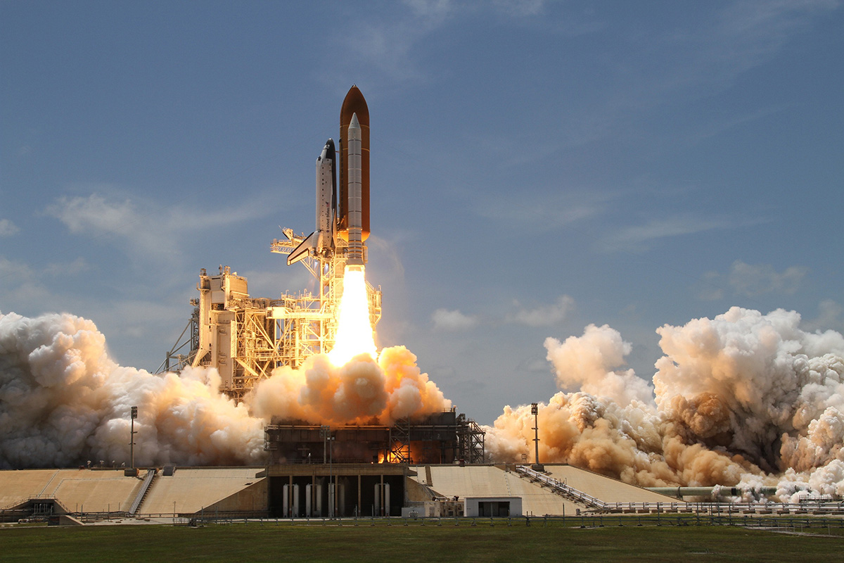 A rocket using niobium about to be launched into space