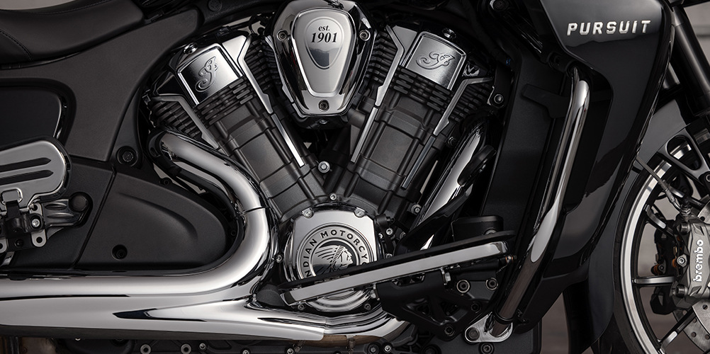 A close up image of the 1,768cc PowerPlus V-twin engine