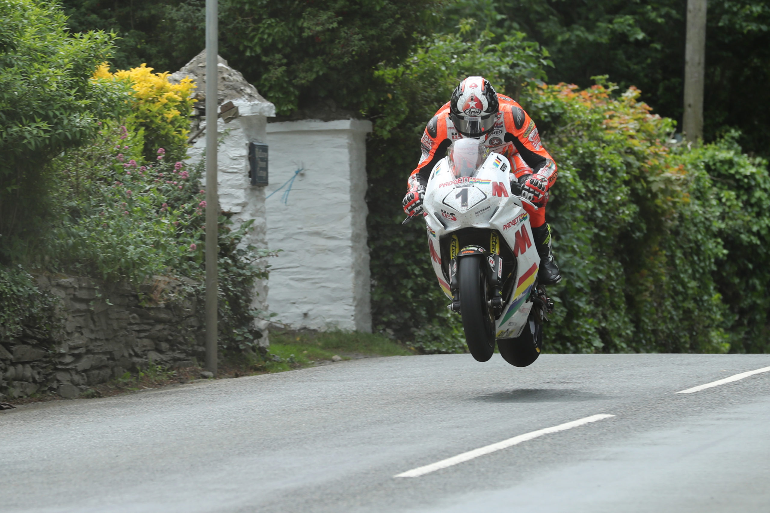 Conor Cummins on his Honda at Ballacrye during the RST Superbike TT race. 