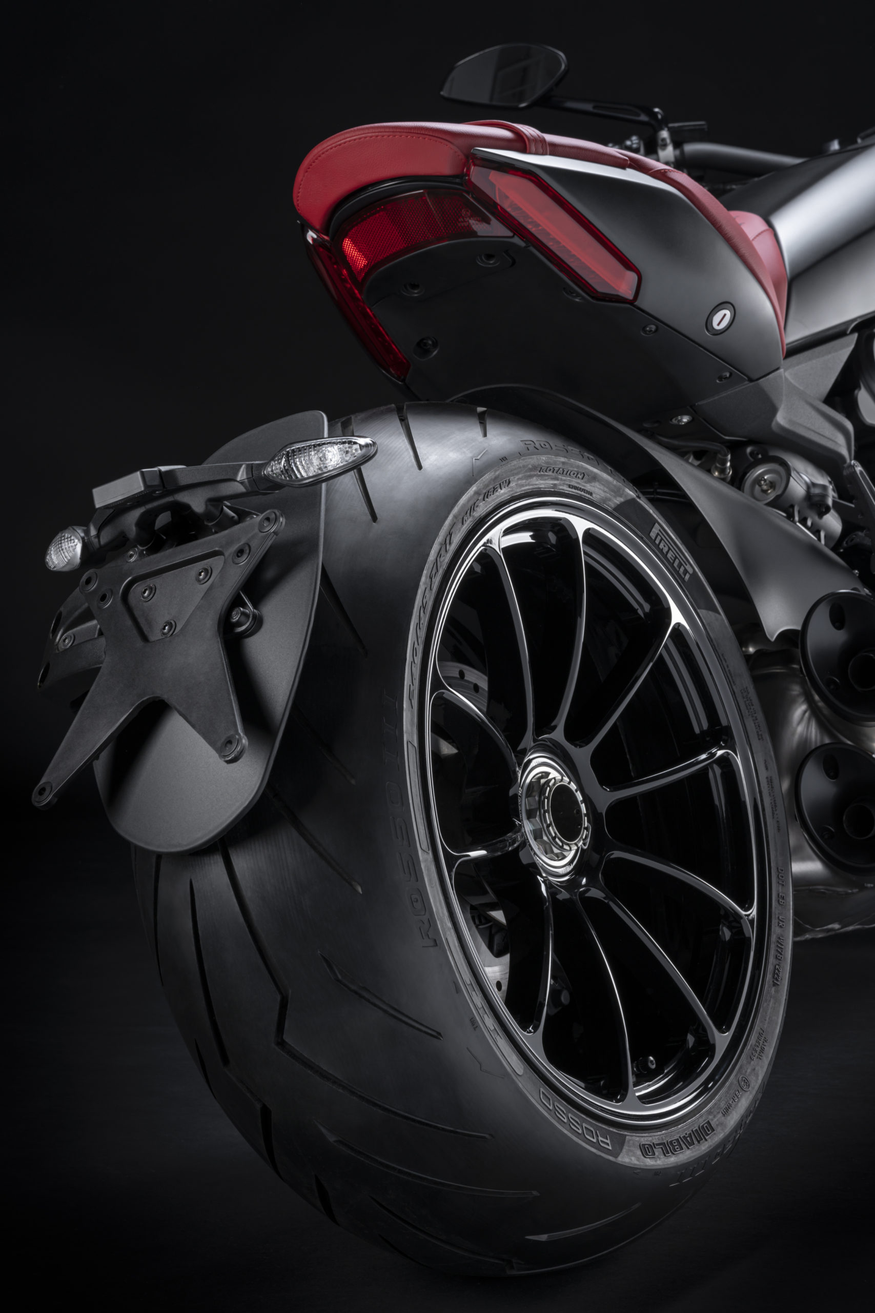 A view of the Ducati XDiavel Nera, complete with dedicated accoutrements