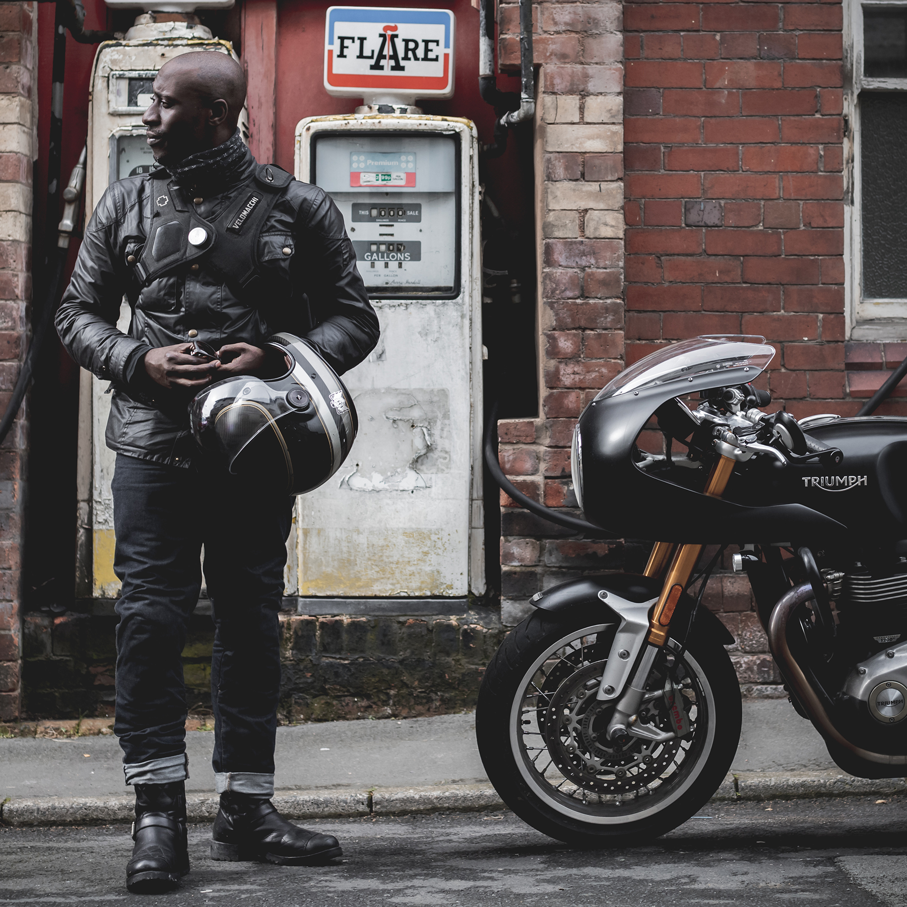 A view of three motorcyclists chosen for the All-New Merlin Biker Collective