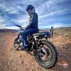 Author sitting on a Triumph Scrambler wearing a Ruroc Atlas 4.0 helmet