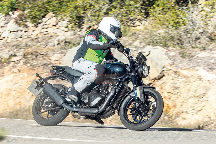 Image of a test mule of the upcoming Bajaj-Triumph naked motorcycle