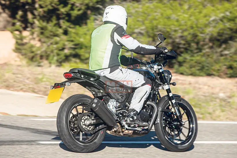 Image of a test mule of the upcoming Bajaj-Triumph modern-retro bike