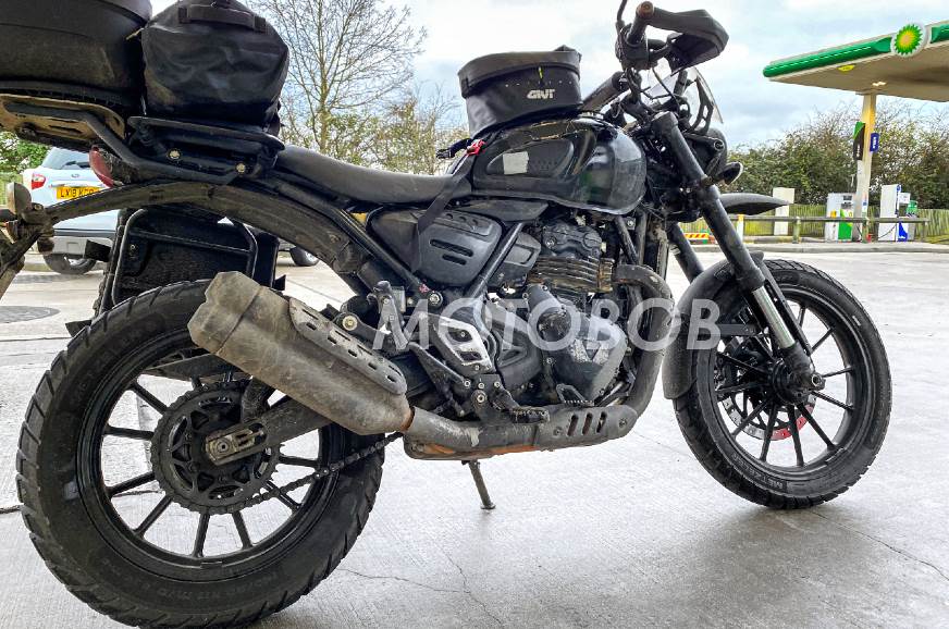 Image of a test mule of the upcoming Bajaj-Triumph scrambler