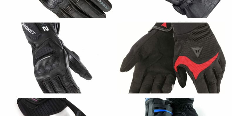 Collage of ADV and touring gloves