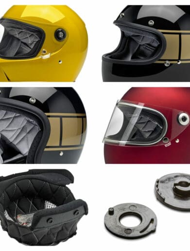 Deal of the week collage of Biltwell helmets up to 40 percent off