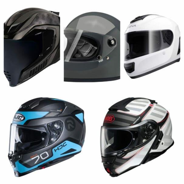 Collage of motorcycle helmets over 20% off on Revzilla this week