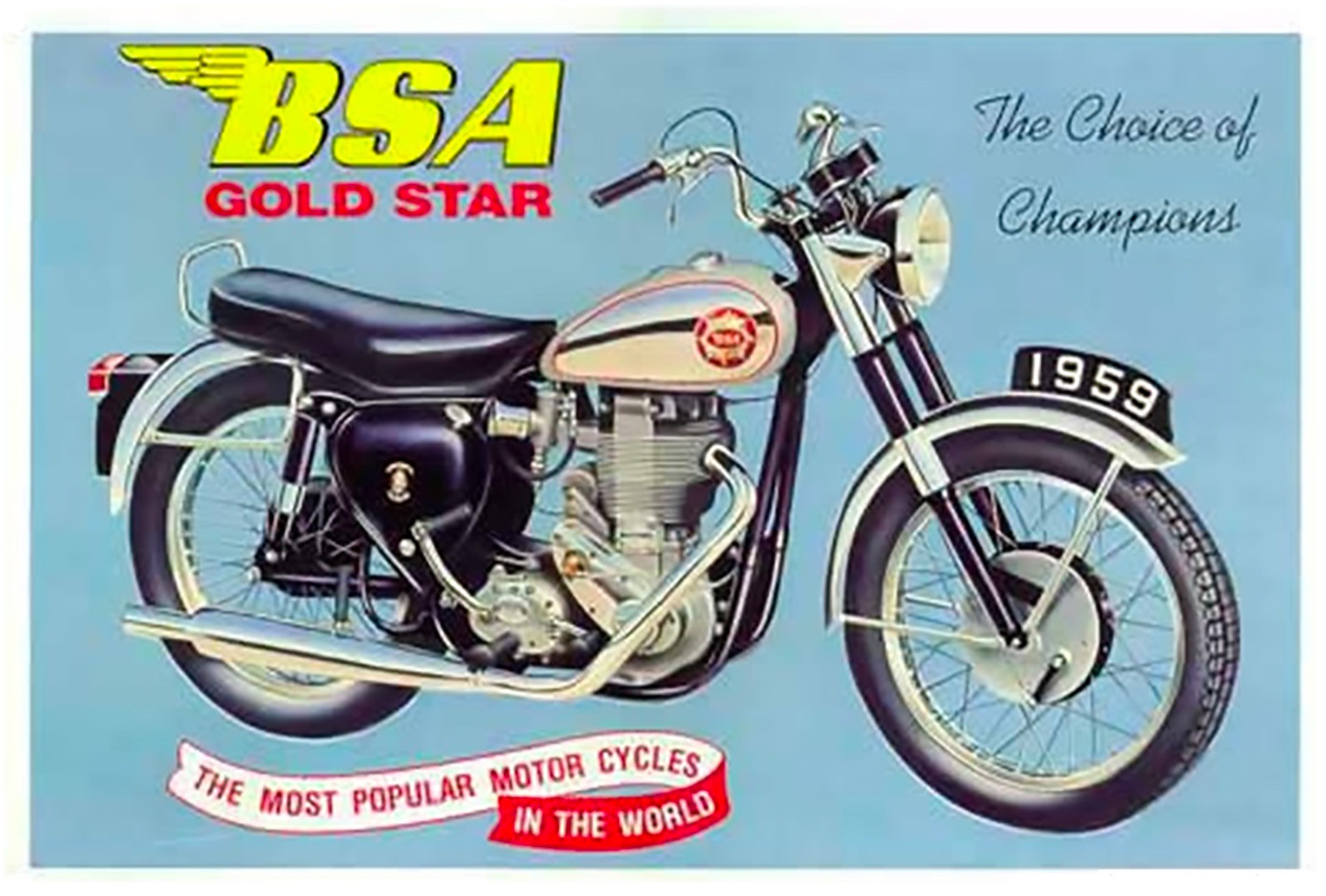 An original BSA Gold Star magazine ad from England in the 1950s