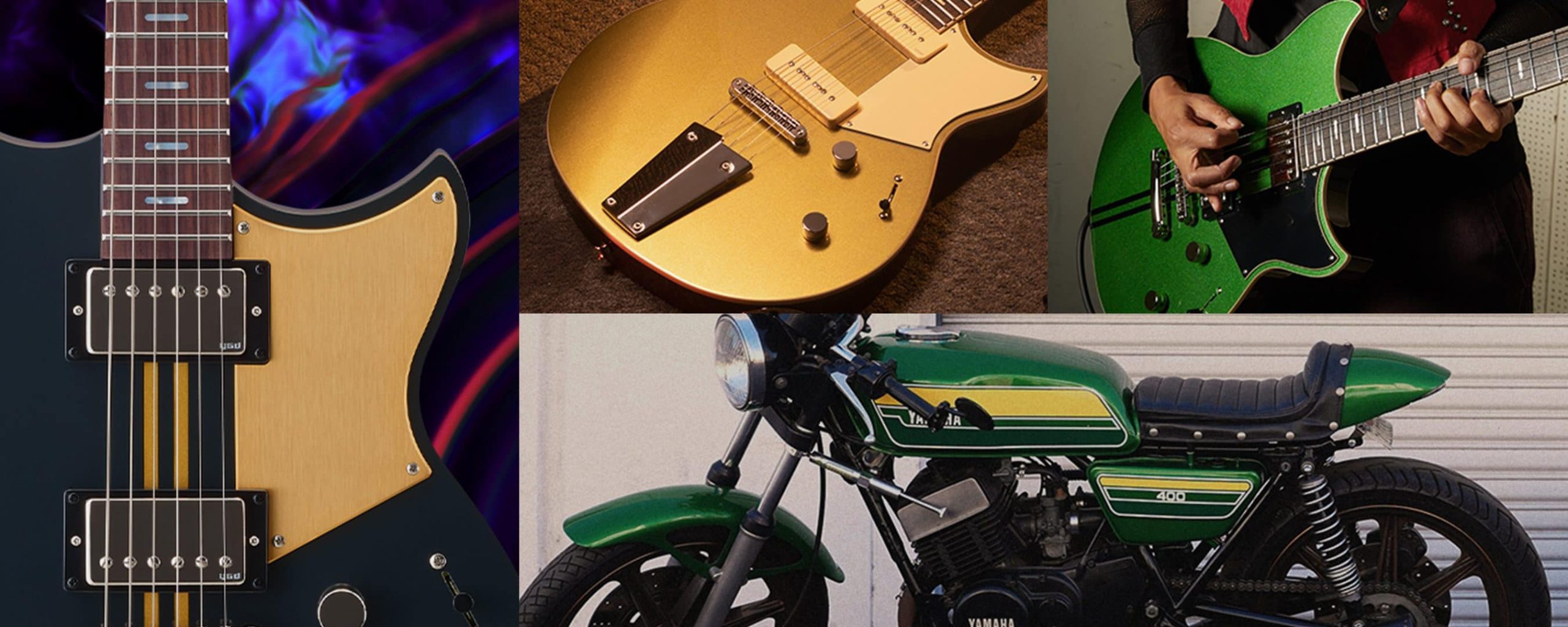 A view of the cafe racer-inspired guitars courtesy of Yamaha Corporation, which have gotten a refresh for 2022