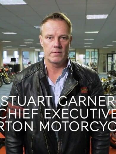 A view of ex-CEO of Norton Motorcycles, Stuart Gardner