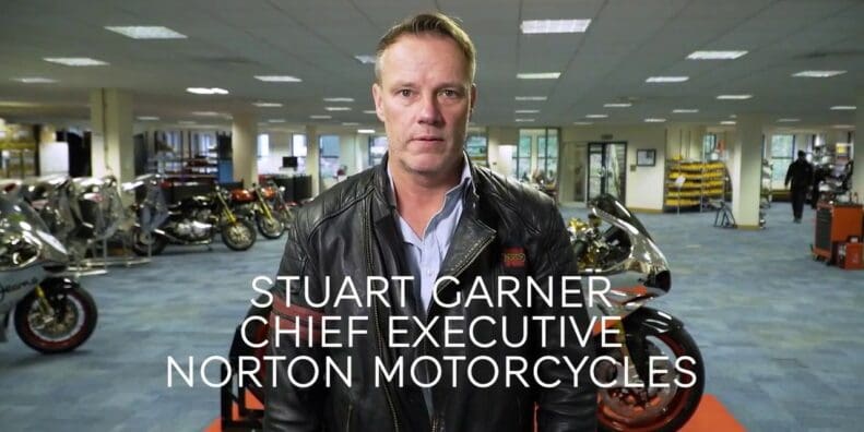A view of ex-CEO of Norton Motorcycles, Stuart Gardner