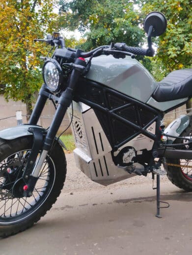 A view of the all-new ScrAmper electric motorcycle which will be available on Indiegogo by the next of next week
