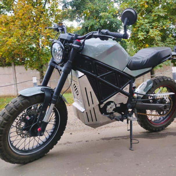 A view of the all-new ScrAmper electric motorcycle which will be available on Indiegogo by the next of next week