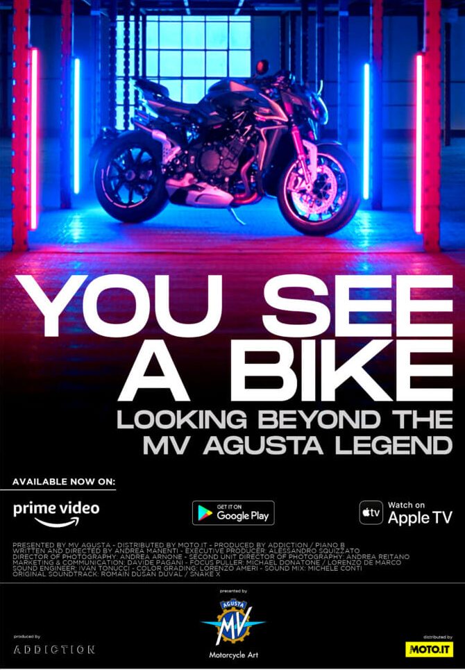 A view of MV Agusta machines in commemoration of their 75th anniversary and documentary