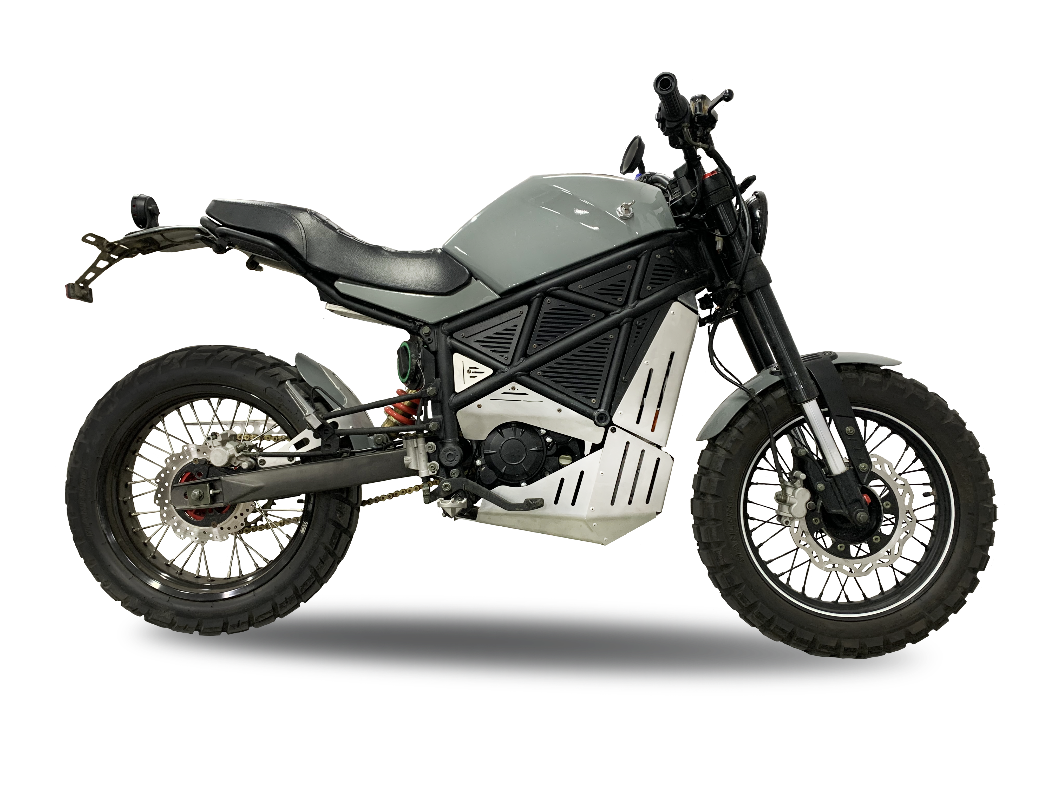 A view of the all-new ScrAmper electric motorcycle which will be available on Indiegogo by the next of next week