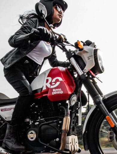 A view of the all-new Royal Enfield Scram 411 - a scrambler with ADV genetics gleaned straight from the Himalayan