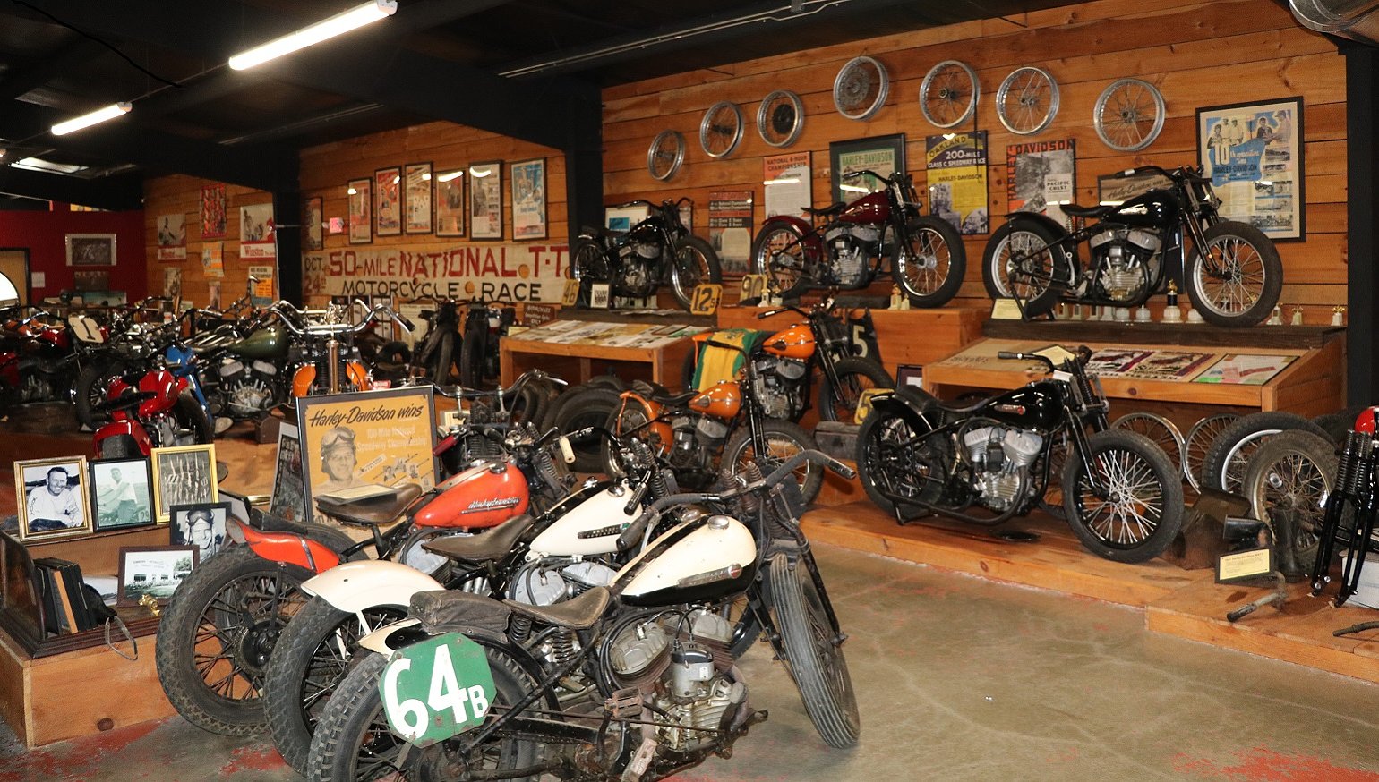 A view of Dale Walkslers museum, 'Wheels through time', in which every bike has to be working