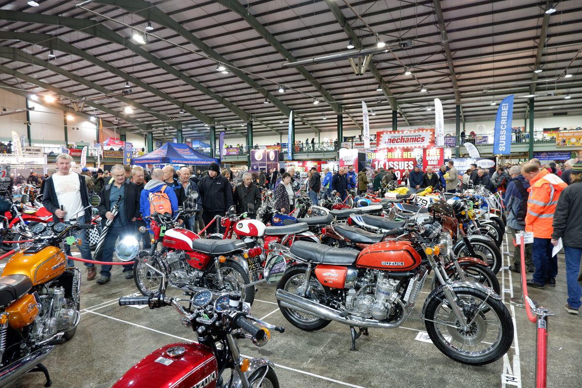 A view fo the Stafford classic bike sale, which Bonhams has renewed access to for their own bi-Annual Classic bike auction, thanks to a renewed partnership extension