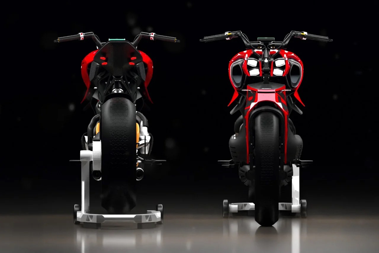 A view of the new motorcycle concept from a danish transportation designer by the name of Daniel Kemnitz, called the Ducati Ghost