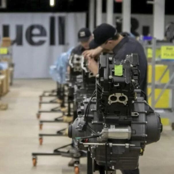 A view of the production of the new dirt bike being revealed by Buell at the Daytona Bike Week this weekend