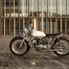 A view of the custom The Kawasaki W650 ‘Skin Milk’, Courtesy of Bad Winners