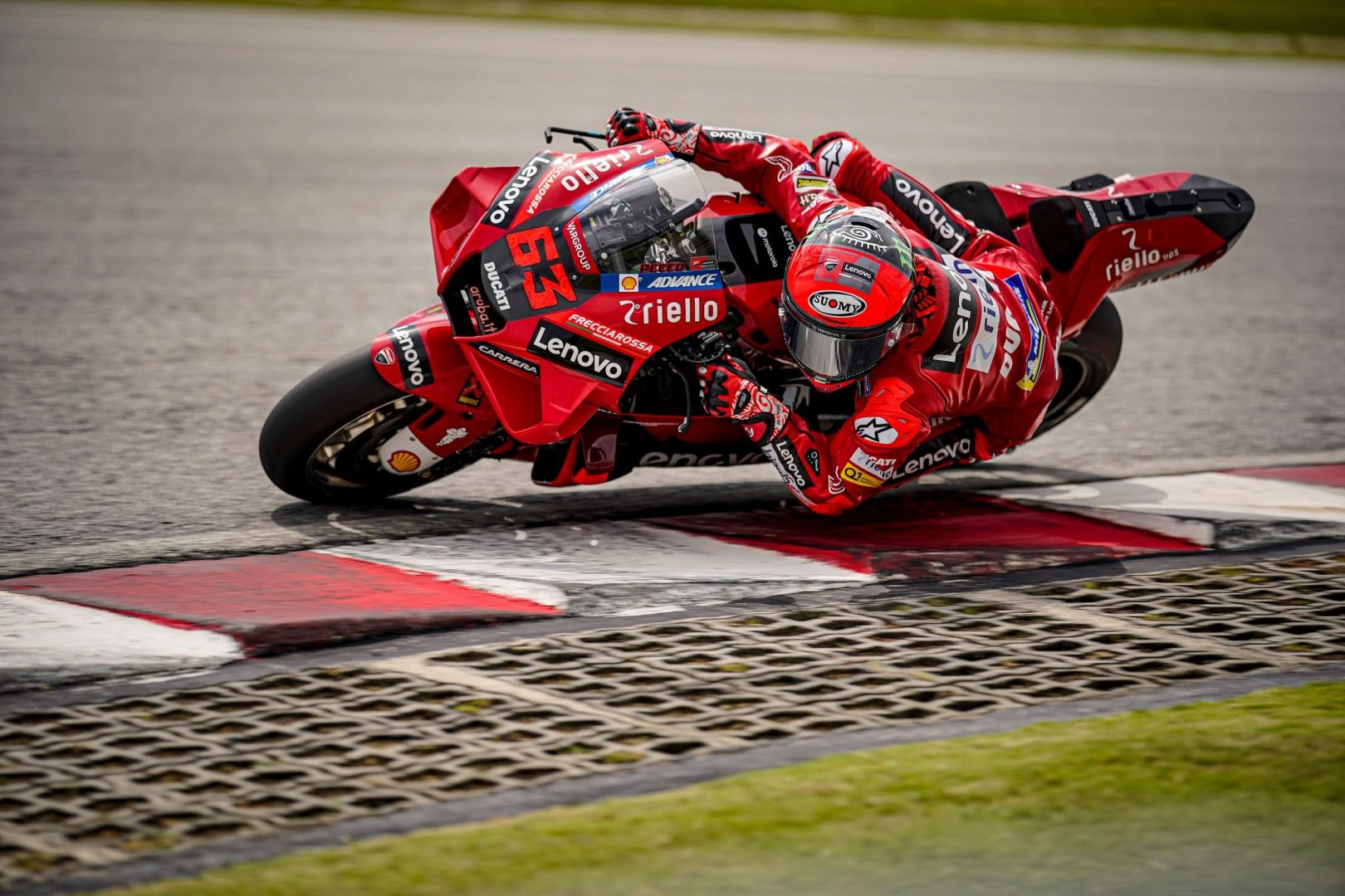 A view of Pecco Bagnaia atop his Ducati Lenovo machine, which was purportedly not yet ready for him by the time this past weekend came around.