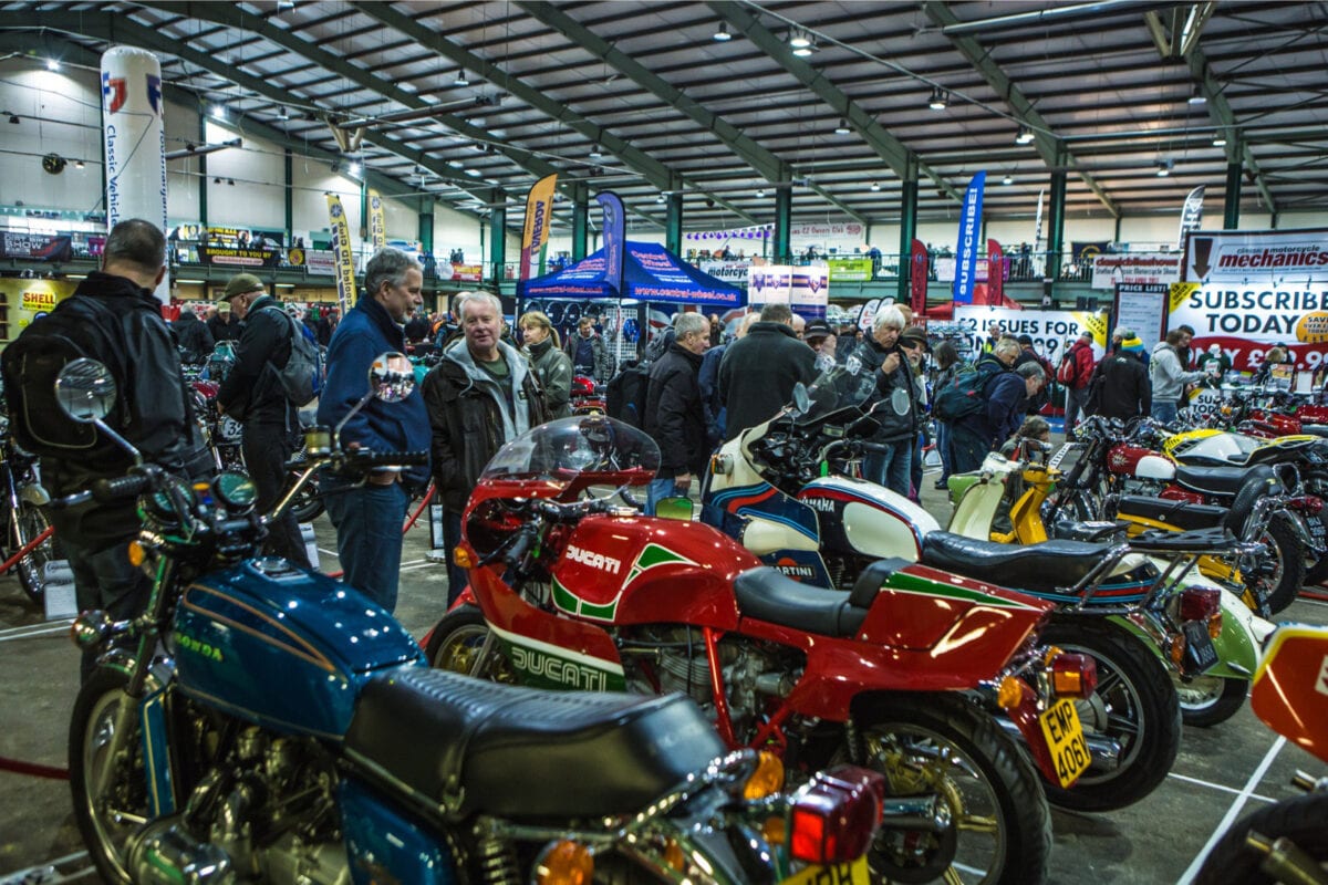 A view fo the Stafford classic bike sale, which Bonhams has renewed access to for their own bi-Annual Classic bike auction, thanks to a renewed partnership extension