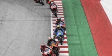 A view of MotoGP rides on the circuit