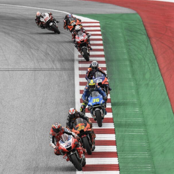 A view of MotoGP rides on the circuit