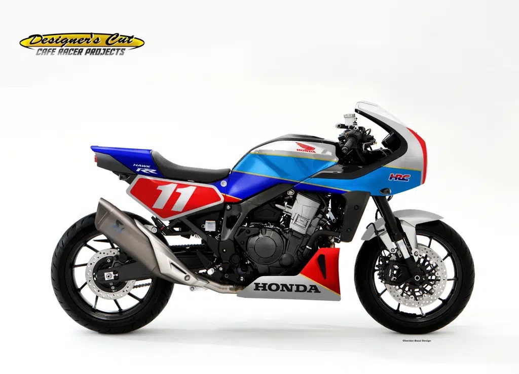 A view of the Honda Hawk 11, with renditions from digital designer Bezzi