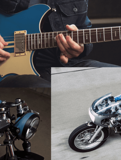 A view of the cafe racer-inspired guitars courtesy of Yamaha Corporation, which have gotten a refresh for 2022