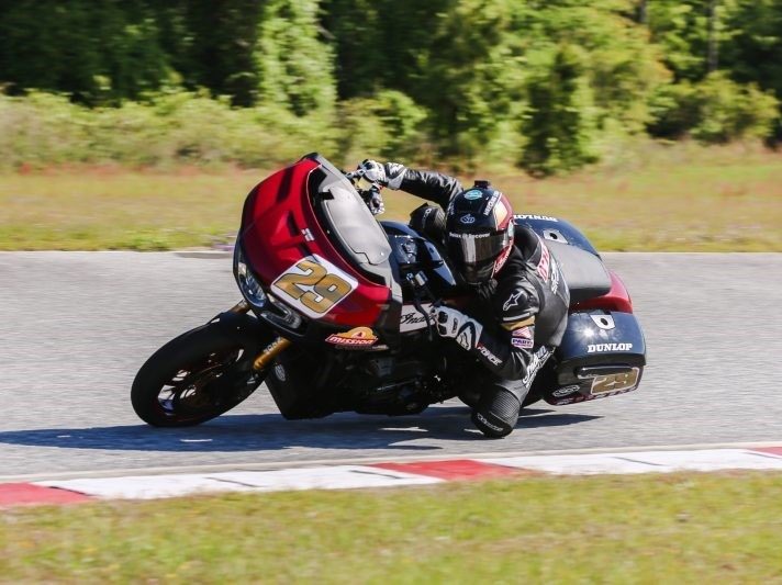 A view of the winning team of Indian Motorcycles at the Daytona KOTB and AFT classes